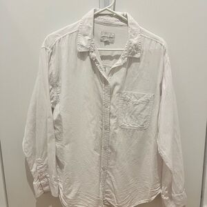 American Eagle Outfitters White Casual Button Down Shirt